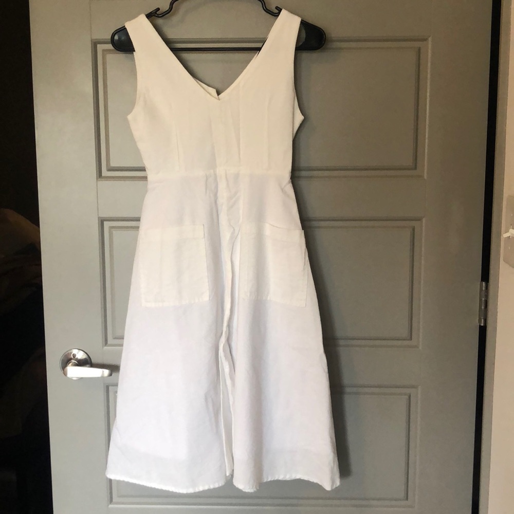 Zara Linen White Summer Dress